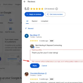 Google Business Profile review bug