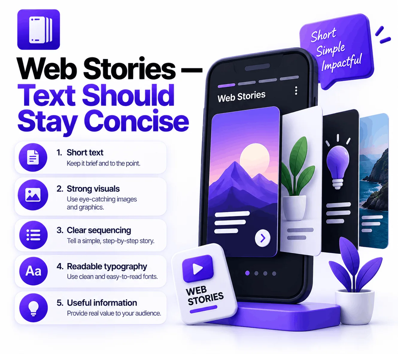 Web Stories — Text Should Stay Concise