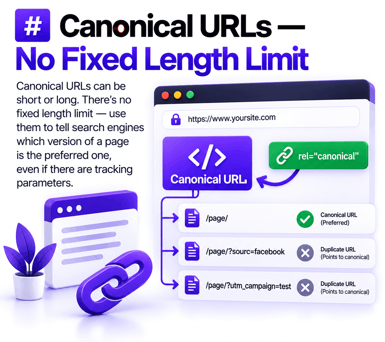 Canonical URLs — No Fixed Length Limit