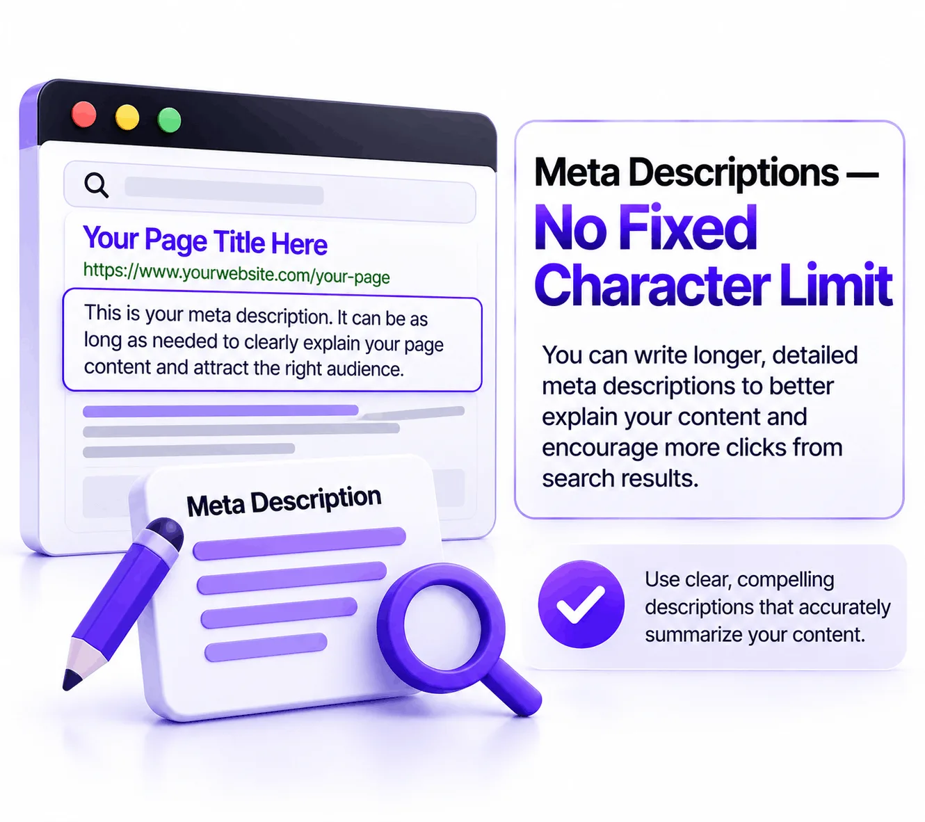 Meta Descriptions — No Fixed Character Limit