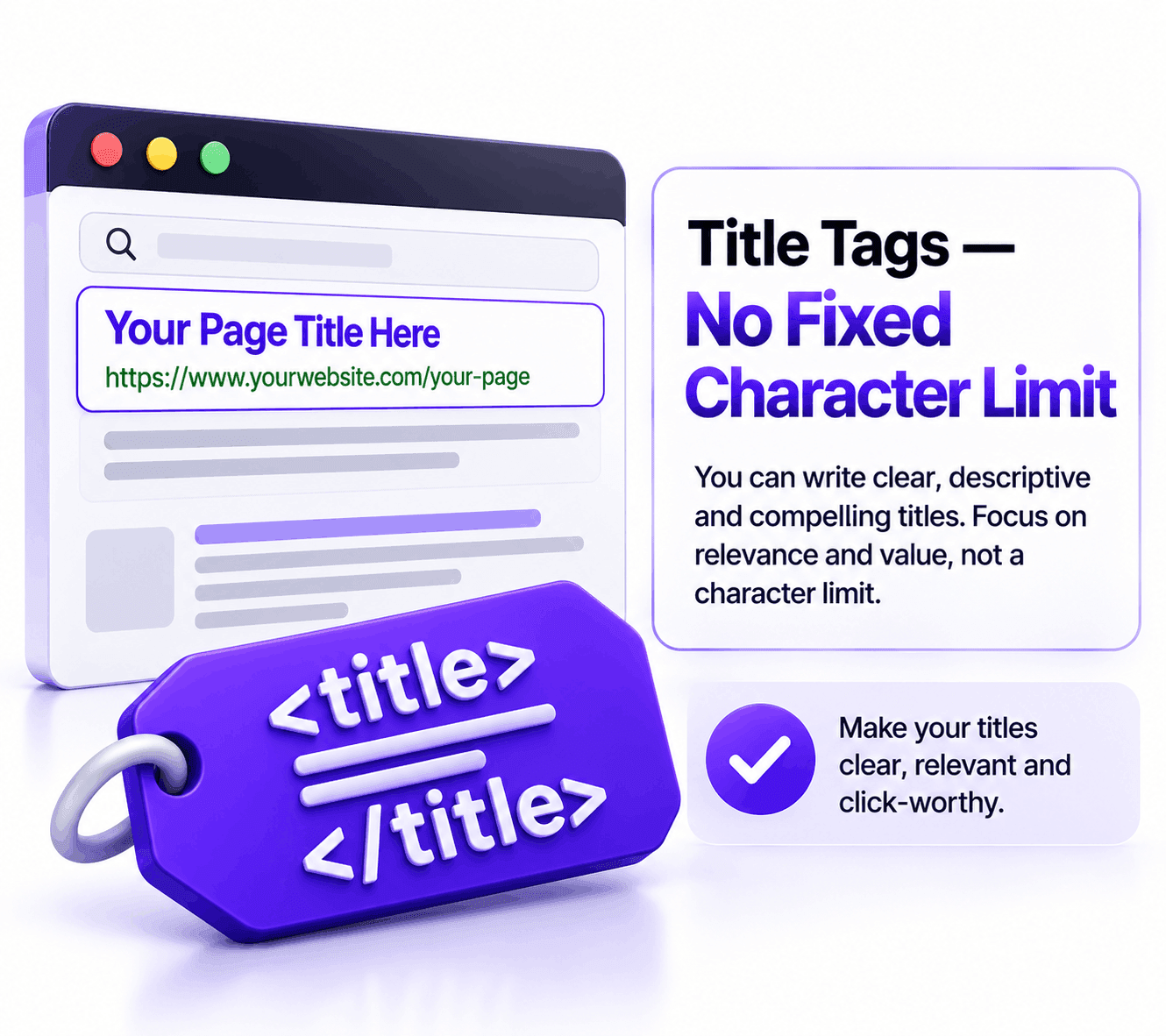 Title Tags — No Fixed Character Limit
