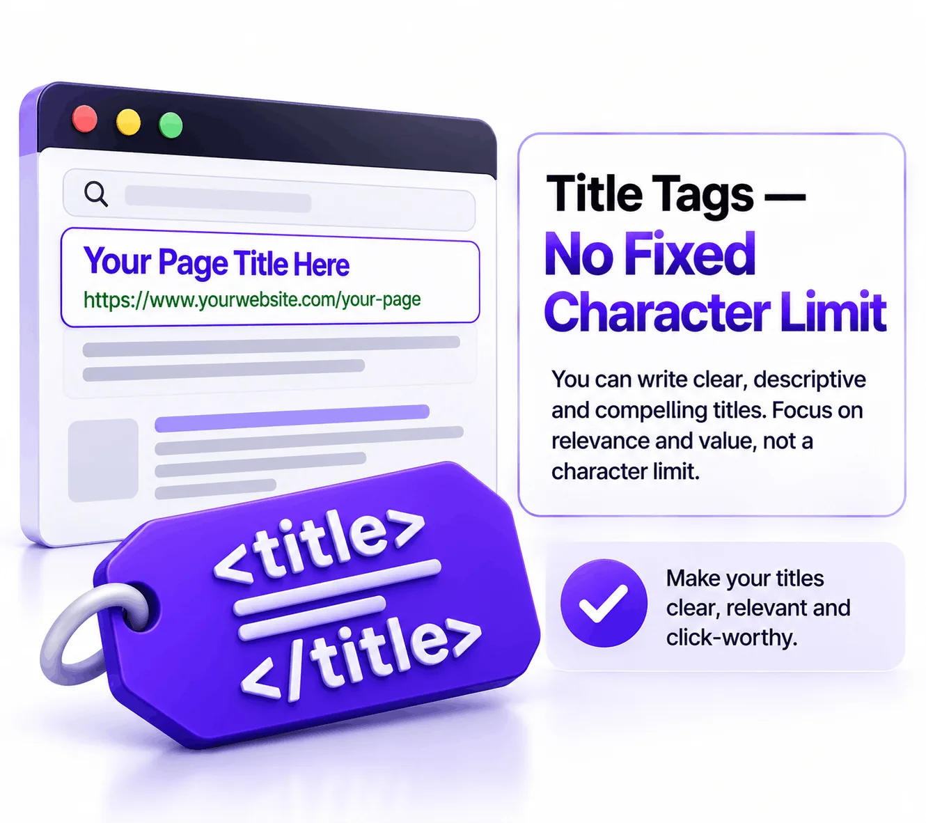 Title Tags — No Fixed Character Limit