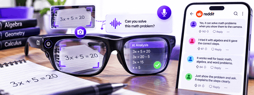Reddit discussion: Can the glasses solve a math question in front of you?